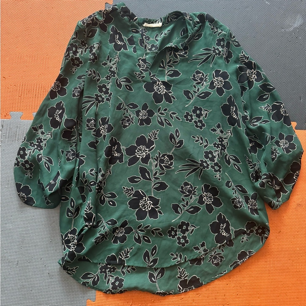 Floral Green Women's Top